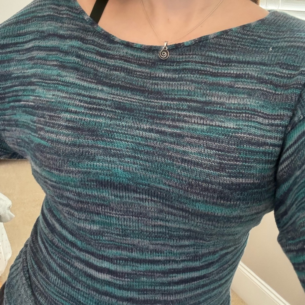 Women's Blue Off-Shoulder Sweater